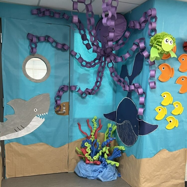 underwater ocean themed bulletin board