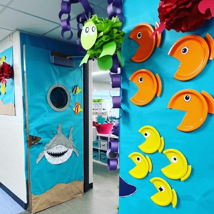 underwater ocean themed bulletin board